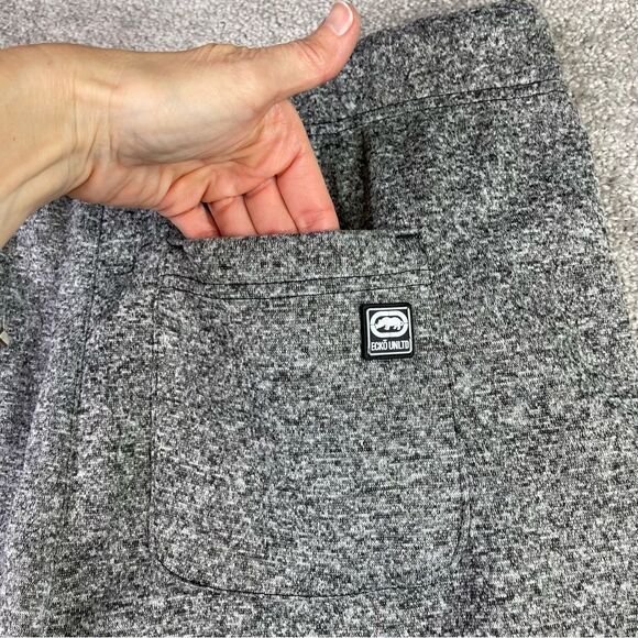 Ecko Unlimited Shorts Men's Medium Gray Fleece Lined Elastic Waist Pockets Gym - Picture 6 of 14